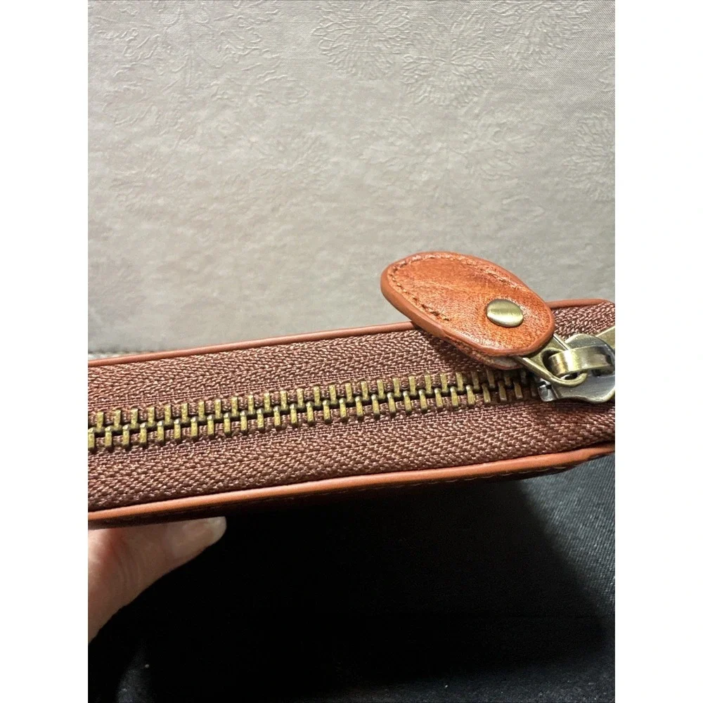 Zipper Wallet  Men'S Leather Wallets Gift with Coin Pocket Extra Capacity